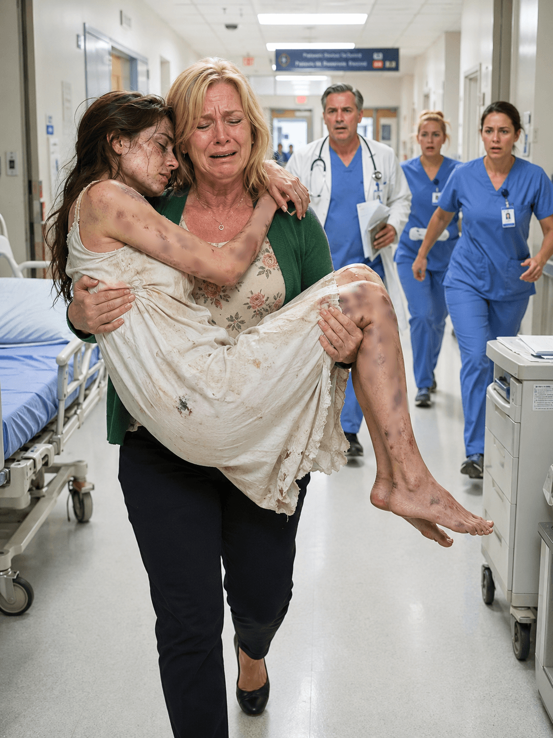 My daughter arrived at my door just after 1 a.m., begging: “PLEASE DON’T SEND ME BACK TO MY HUSBAND’S HOUSE.” . I thought she was simply looking for a safe place to stay, until one hospital visit revealed a family secret that changed everything…