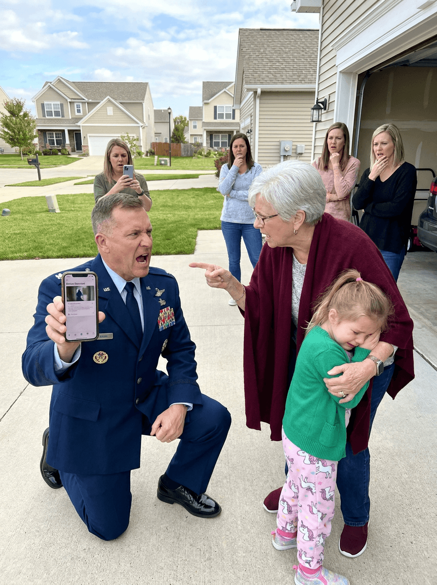 At 30,000 feet, my phone flashed an alert: “AUDIO DISTRESS DETECTED.” I opened the live security feed and saw my 8-year-old daughter standing barefoot in the driveway, crying, while my wife laughed behind the camera. “Go ahead,” my mother-in-law sneered. “Call your father. See if he comes.” I diverted my military flight and raced home with police right behind me, never imagining the videos waiting inside would tear my family apart forever.