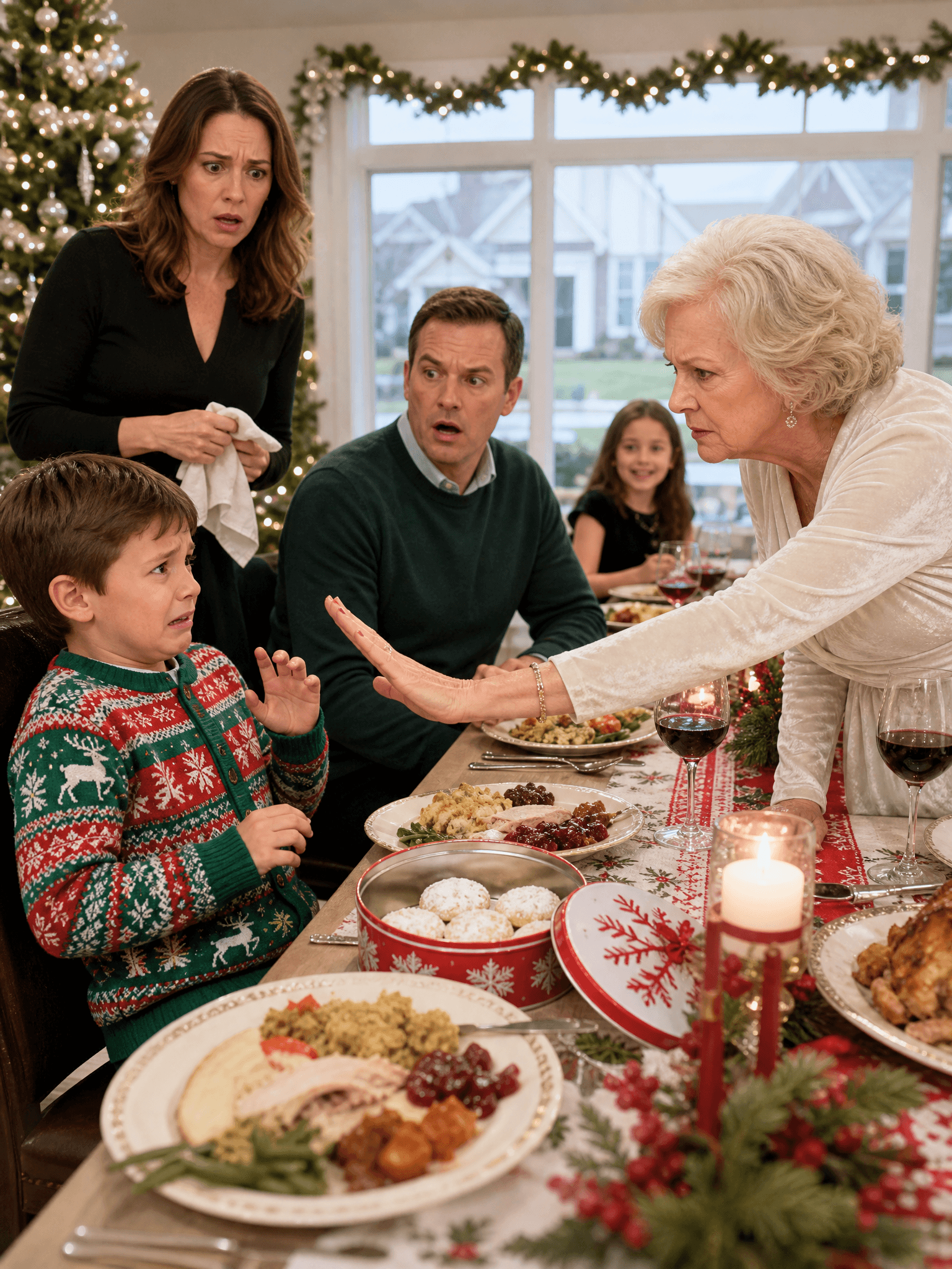 The moment my mother sl:4pp:ed my seven-year-old son’s hand away from the Christmas cookies, she smiled and called it a joke—then I walked out and discovered the truth our family had been ignoring for years. I thought we were leaving dinner, until everything changed…