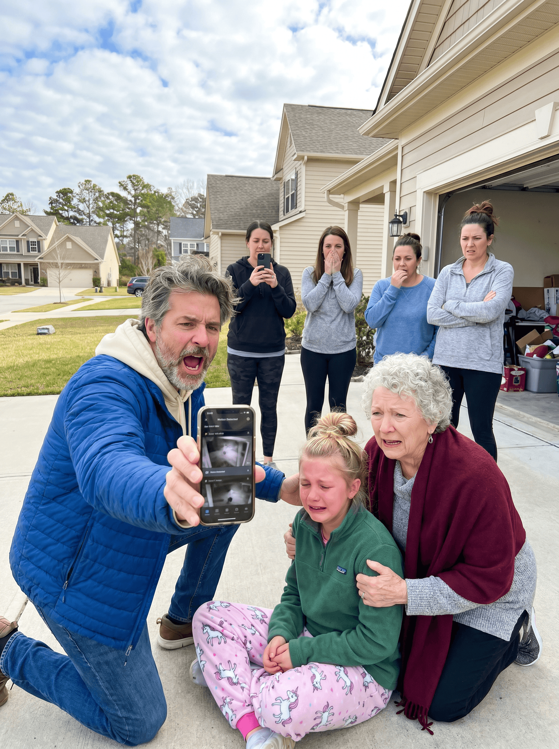 At 30,000 feet, my phone flashed: “Audio distress detected.” I opened the live camera and saw my eight-year-old daughter crying barefoot on our driveway while my wife laughed behind a phone. “Call your father,” my mother-in-law sneered. “See if he comes.” I diverted a military aircraft, raced home with police behind me… but I had no idea the videos waiting inside would destroy my family forever.